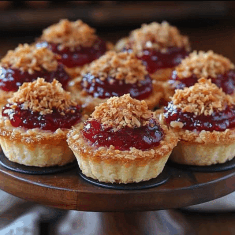 Raspberry Jam Bar Tartlets with Coconut Crumble