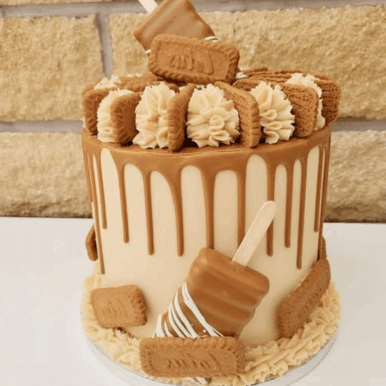Homemade Lotus Biscoff Drip Cake
