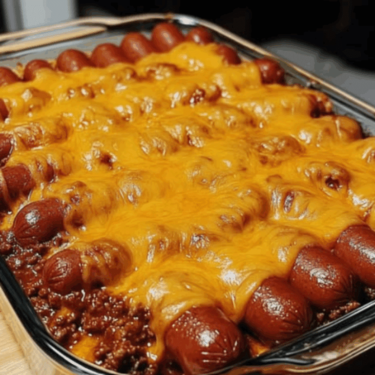 Fully Loaded Classic Chili Cheese Dog Casserole
