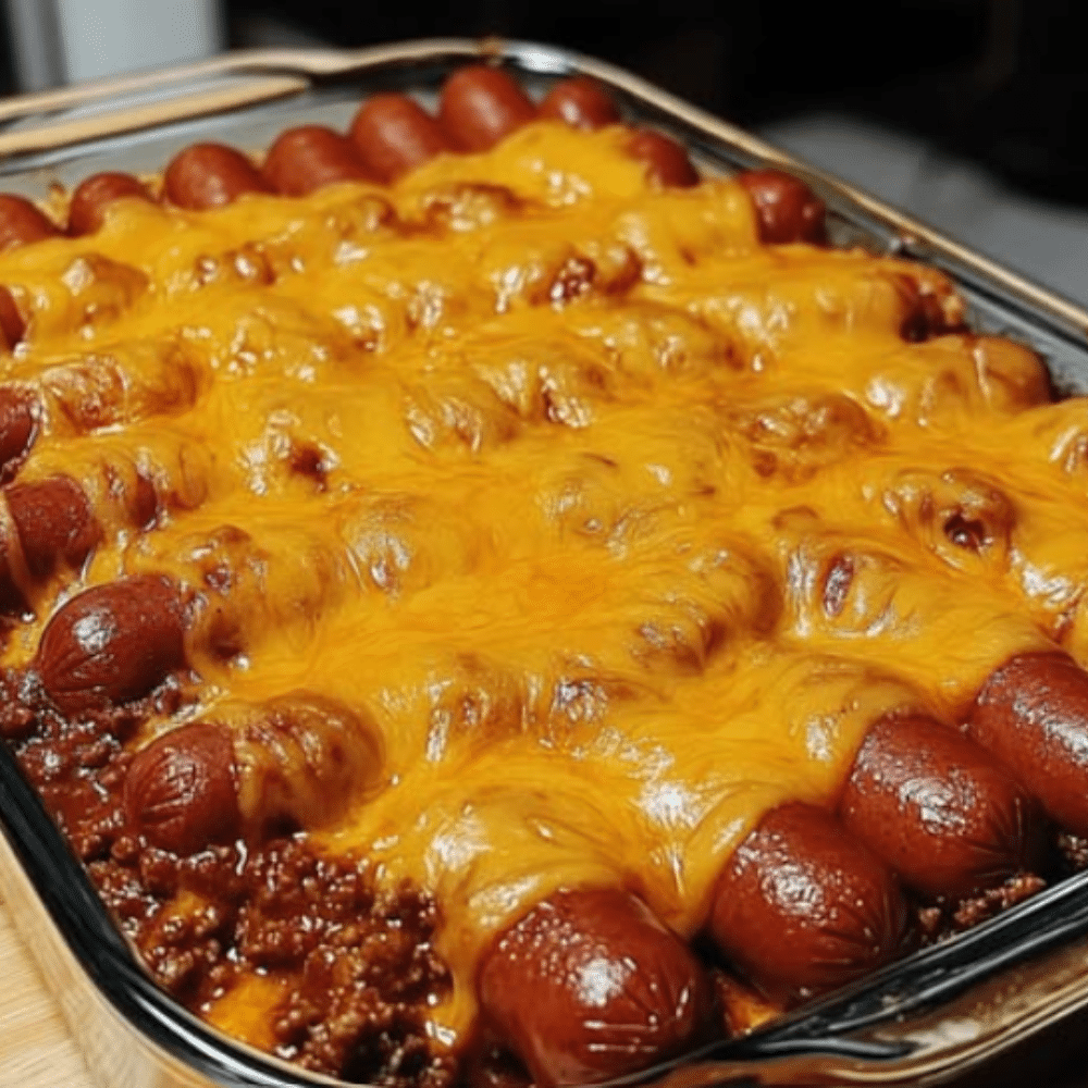 Fully Loaded Classic Chili Cheese Dog Casserole