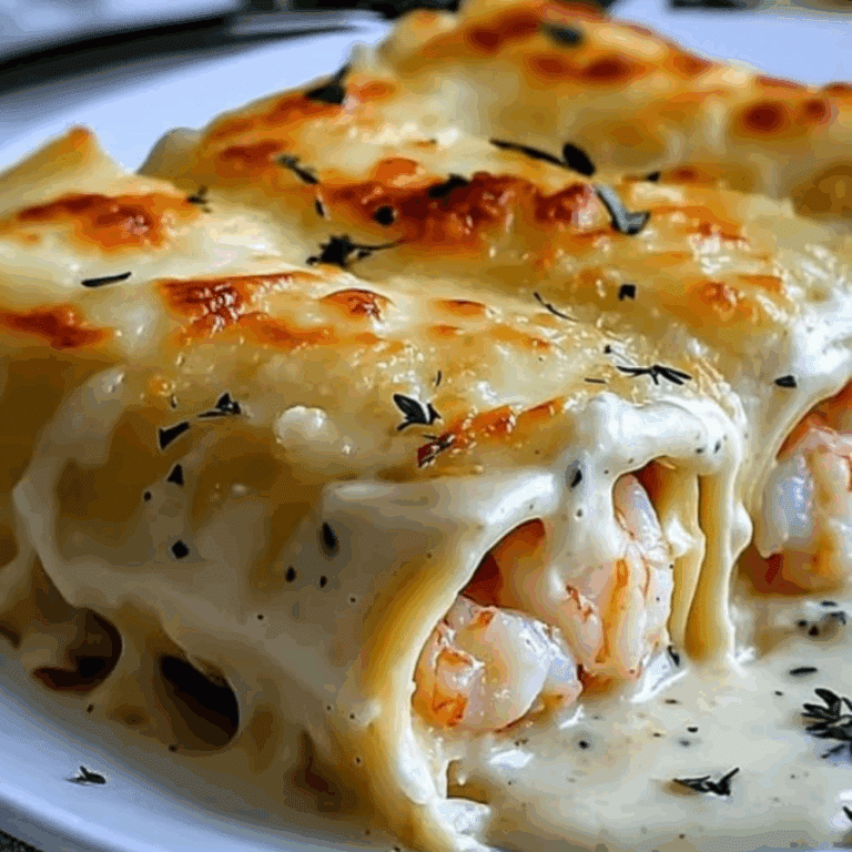 Shrimp & Crab Alfredo Lasagna Roll-Ups