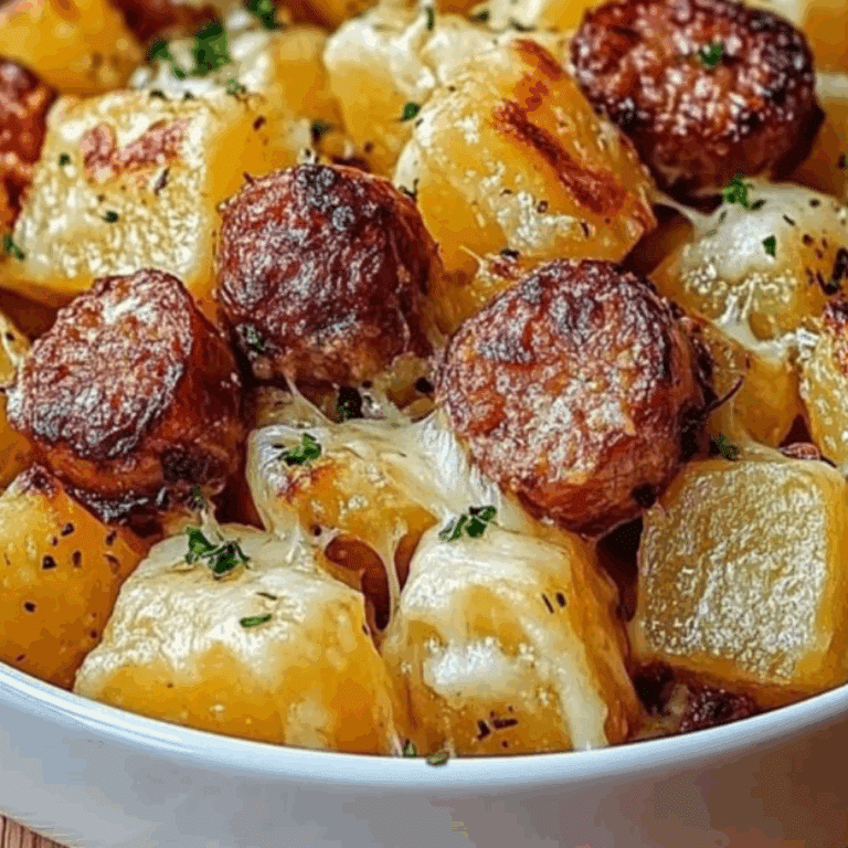 Roasted Potatoes with Sausage and Cheese