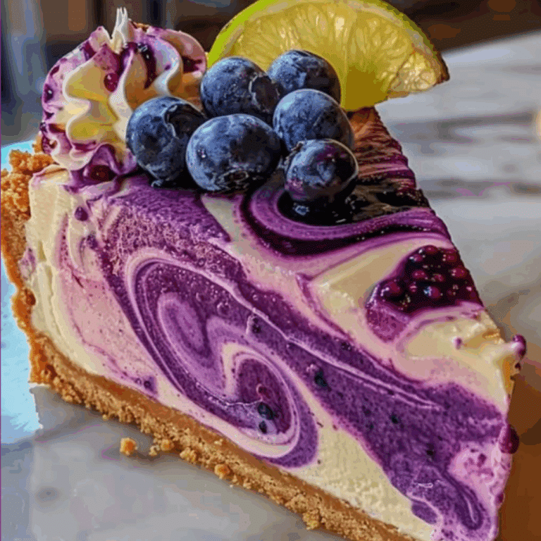 Blueberry Lime Swirl Cheesecake