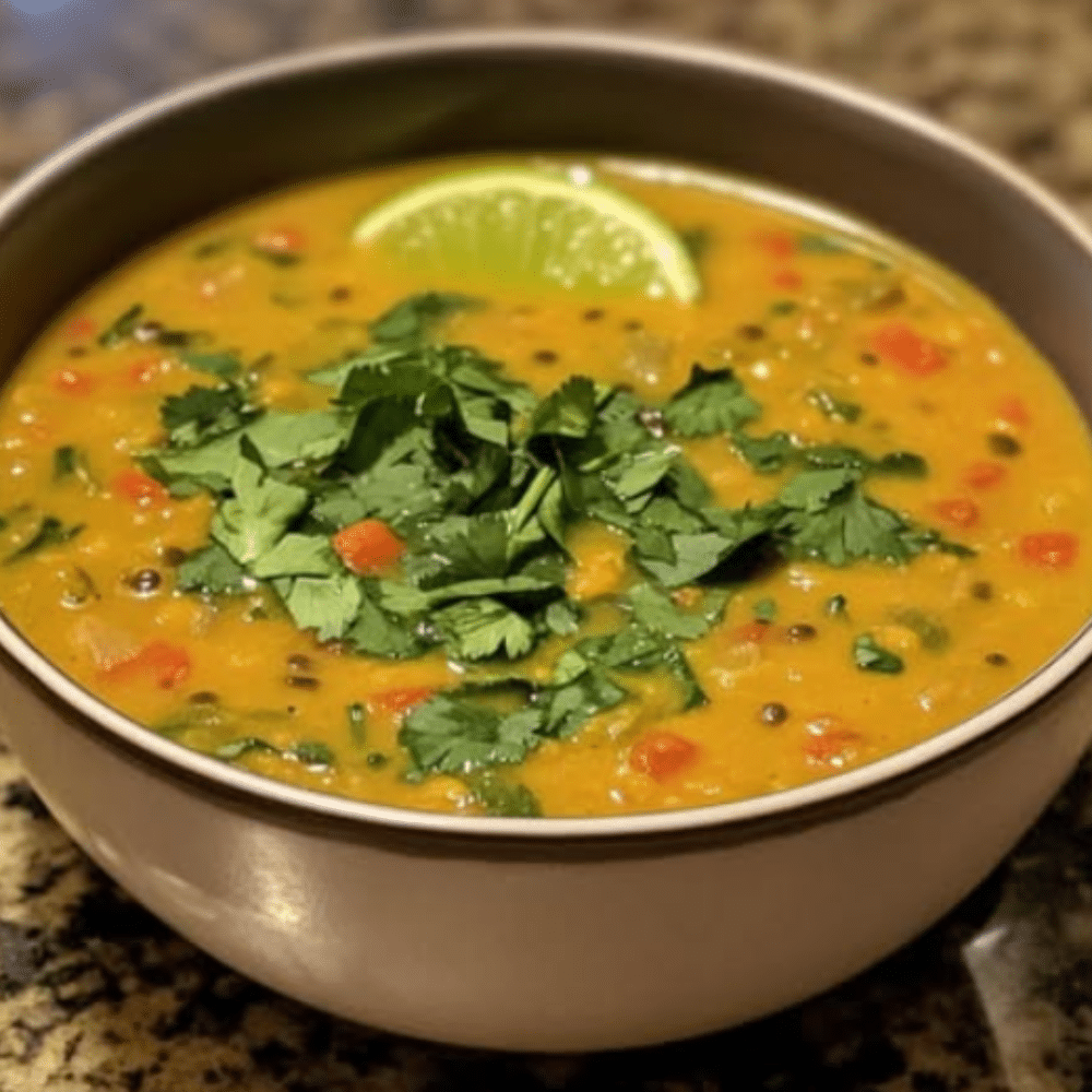 Golden Turmeric Lentil Soup with Coconut Milk