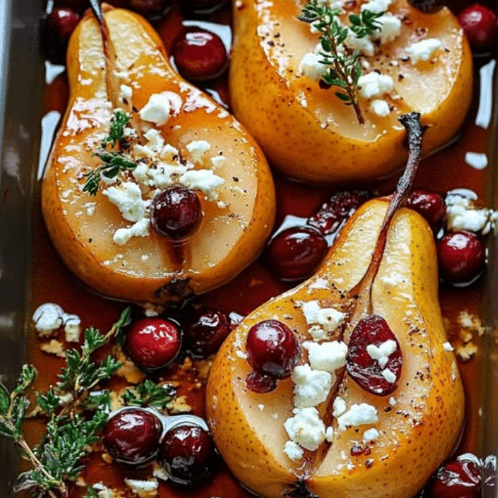 Roasted Pears with Cranberry & Goat Cheese