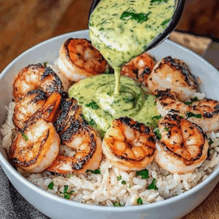 Zesty Shrimp & Avocado Rice Bowls with Cilantro Lime Sauce