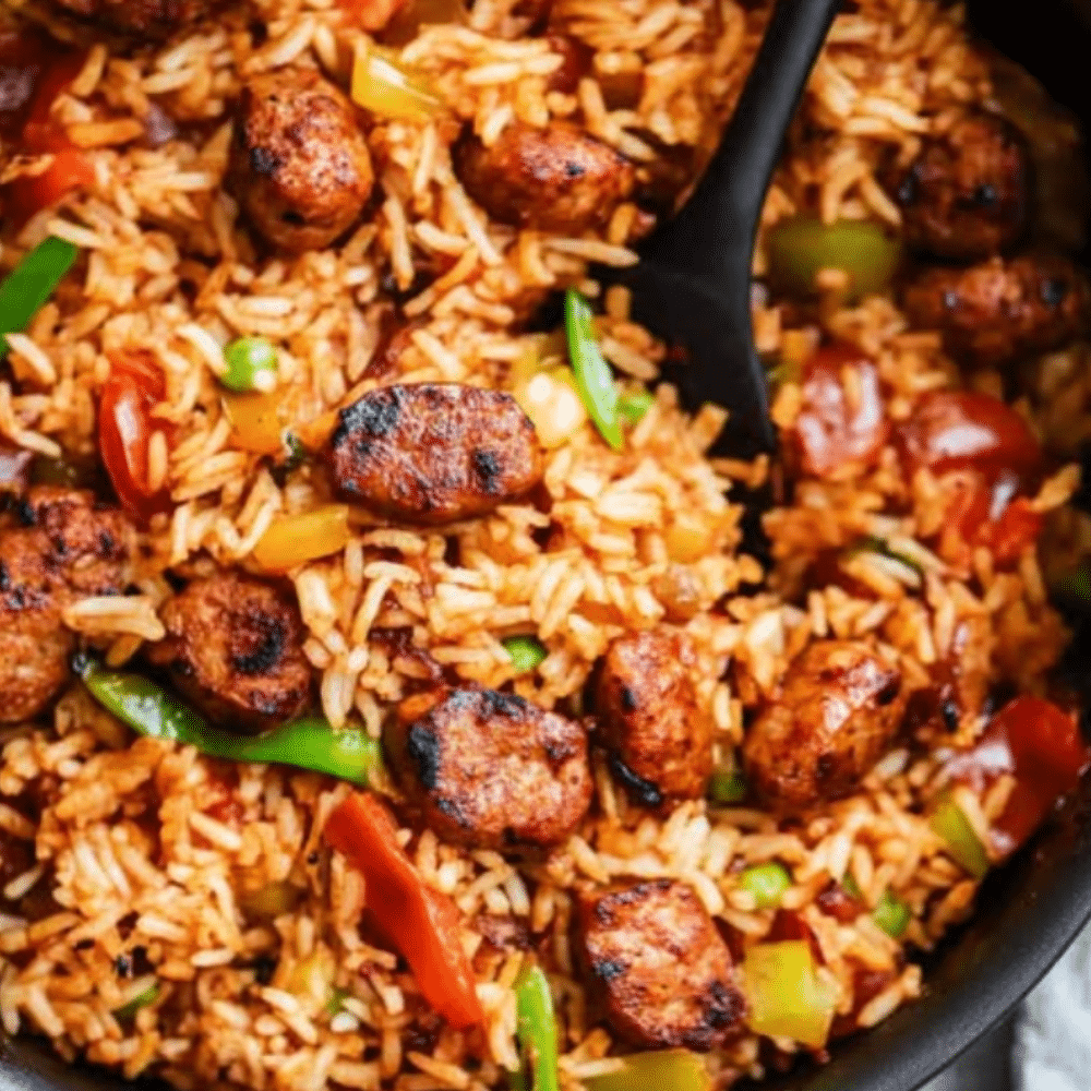 One Pot Mexican Rice and Sausages