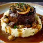 Salisbury Steak with Mashed Potatoes and Mushroom Gravy Recipe
