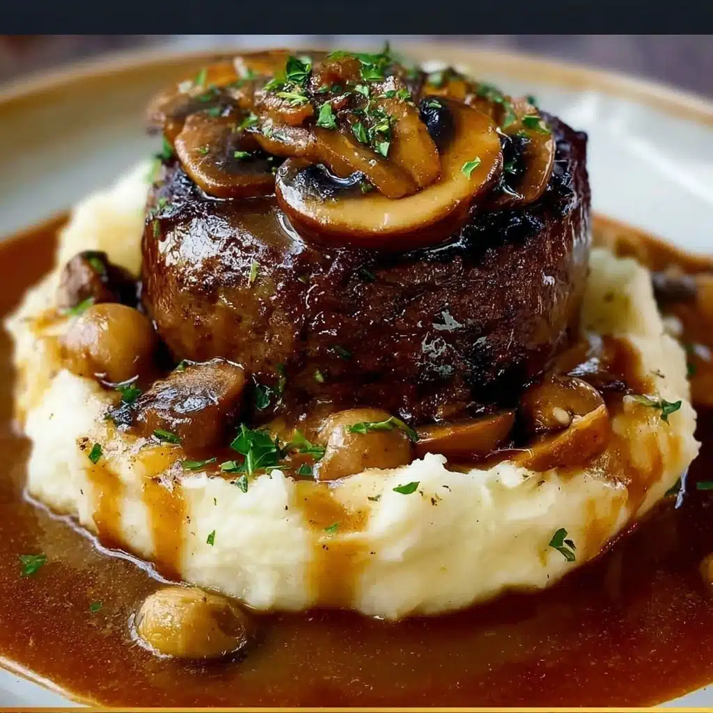 Salisbury Steak with Mashed Potatoes and Mushroom Gravy Recipe