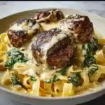 Chicken Ricotta Meatballs with Spinach Alfredo Sauce Recipe