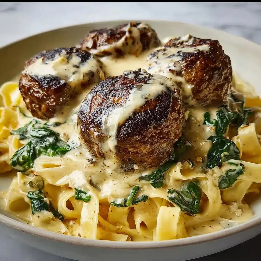 Chicken Ricotta Meatballs with Spinach Alfredo Sauce Recipe