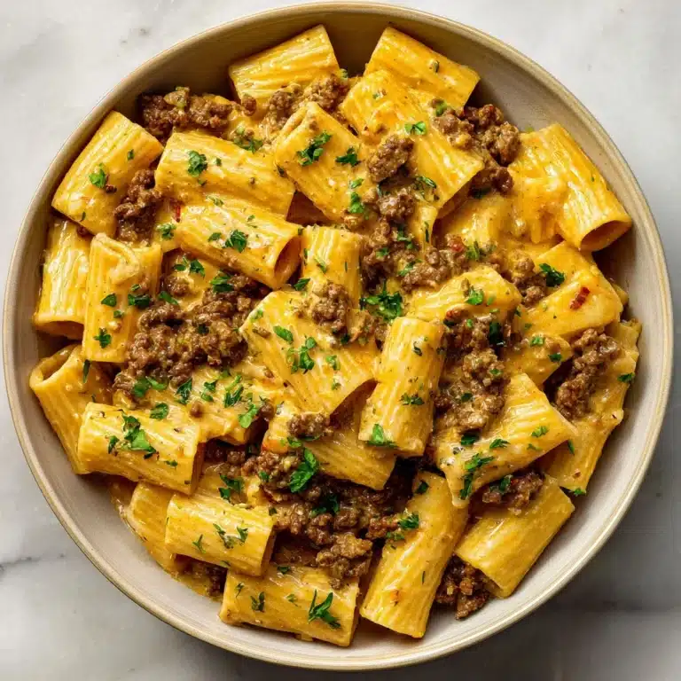 Creamy Garlic Beef Pasta Recipe