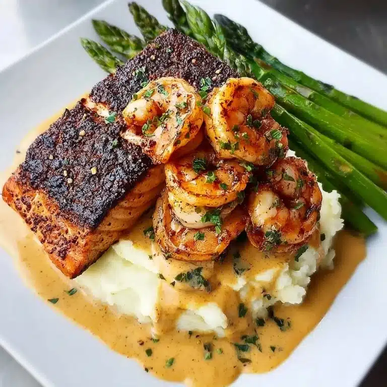Blackened Salmon with Shrimp Cream Sauce Recipe