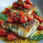 Pan-Seared Mediterranean Cod in Tomato Basil Sauce Recipe