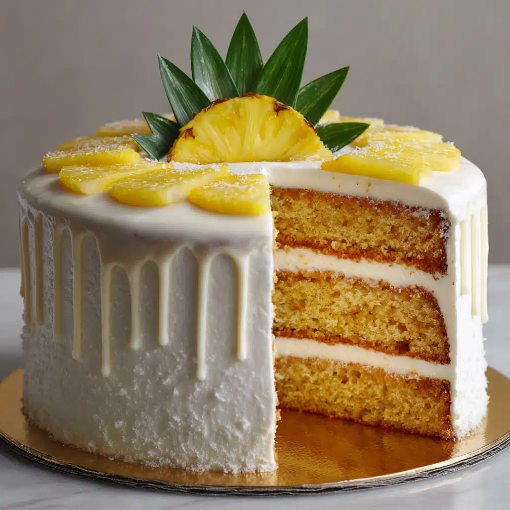 Tropical Pineapple Juice Cake with Creamy Layers Recipe - Recipe Image
