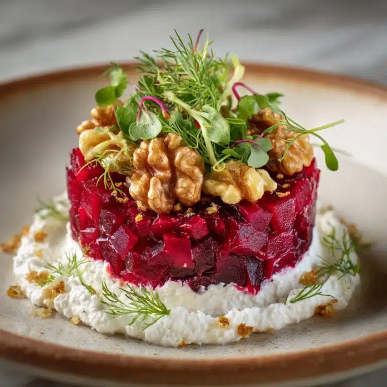 Ruby Beetroot “Tartare” with Whipped Goat Cheese Recipe