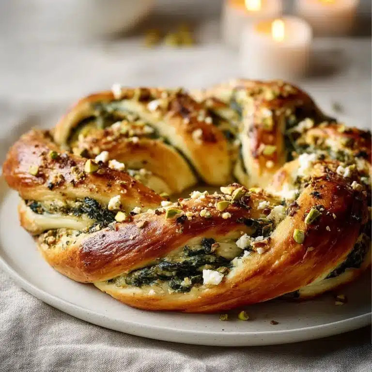 Pistachio-Speckled Spinach & Feta Puff Wreath Recipe