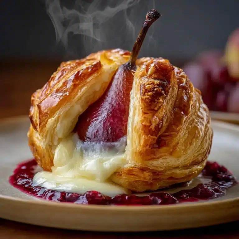 The Hidden Pearl: Poached Pear in Brie Lava Recipe