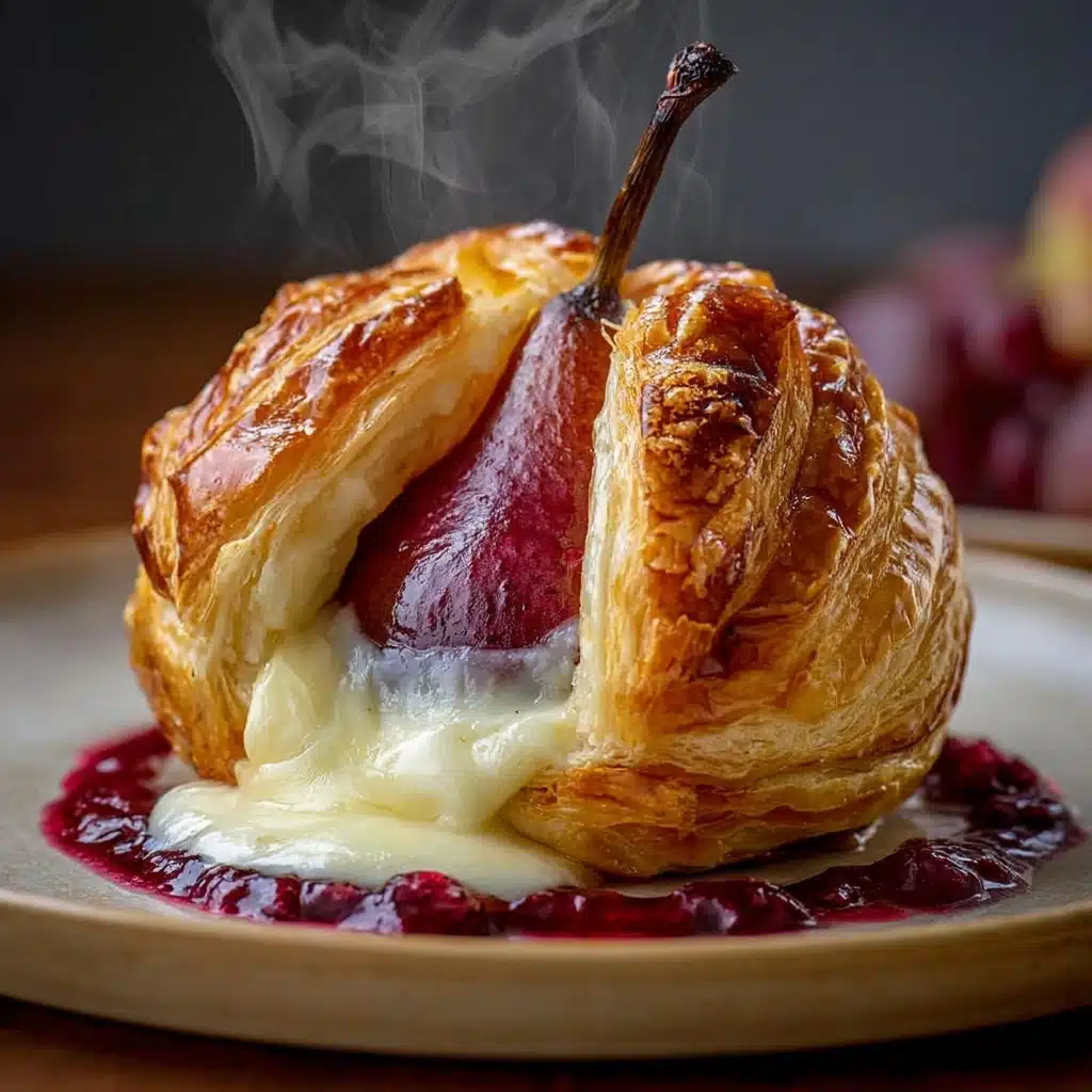 The Hidden Pearl: Poached Pear in Brie Lava Recipe - Recipe Image
