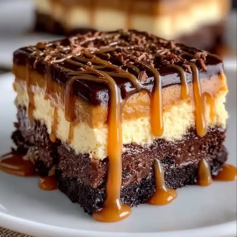 CARAMEL BROWNIE CHEESECAKE Recipe