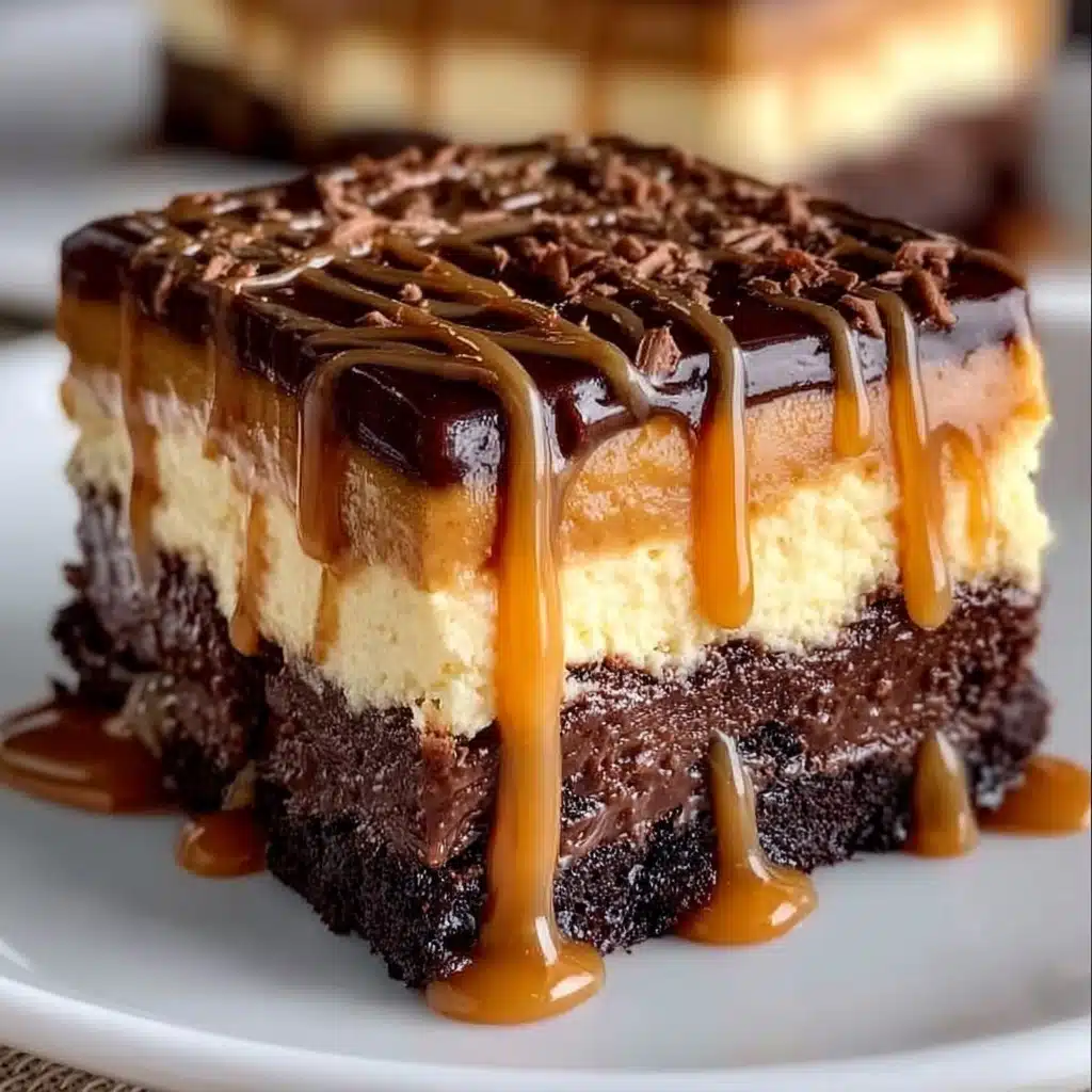 CARAMEL BROWNIE CHEESECAKE Recipe