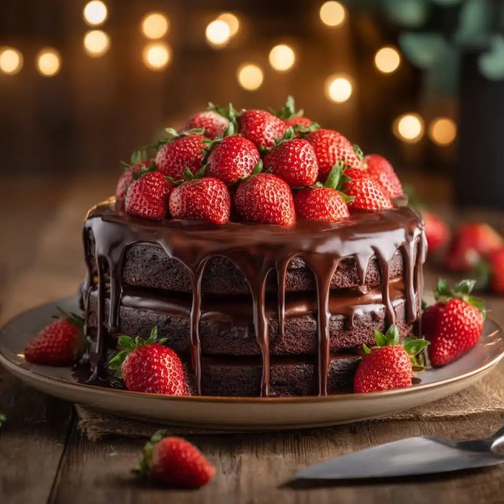 Decadent Chocolate Strawberry Cake Recipe - Recipe Image