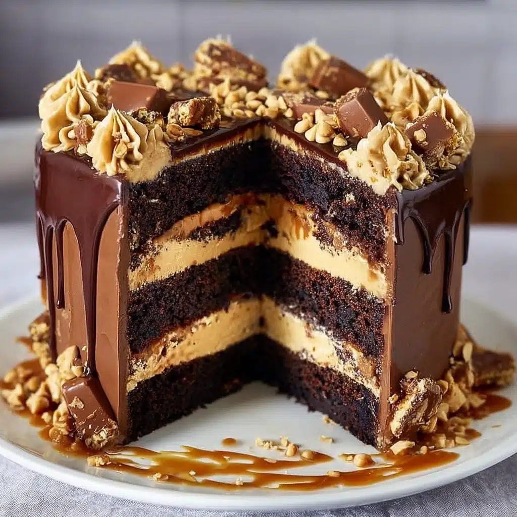 Chocolate Peanut Butter Caramel Cake** Recipe - Recipe Image