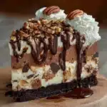 Chocolate & Vanilla Layered Ice Cream Cake with Pecans** Recipe