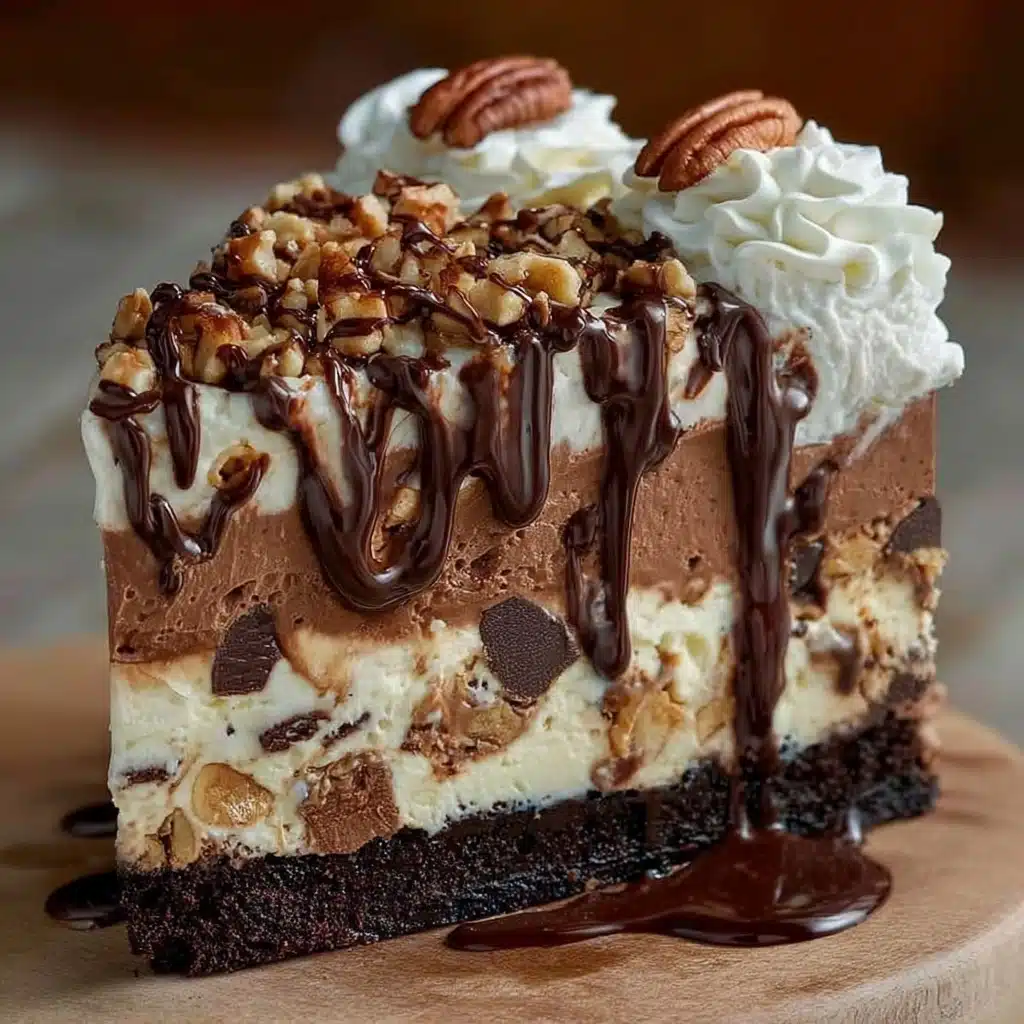 Chocolate & Vanilla Layered Ice Cream Cake with Pecans** Recipe