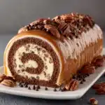 Gooey Chocolate Caramel Turtle Cake Roll Recipe