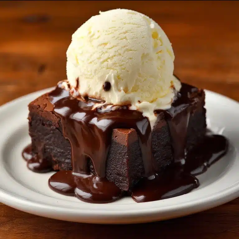 Warm Chocolate Fudge with Vanilla Ice Cream Recipe