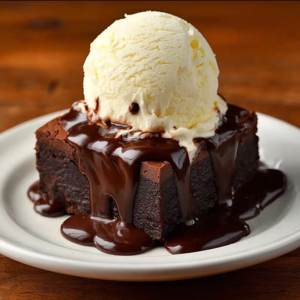 Warm Chocolate Fudge with Vanilla Ice Cream Recipe - Recipe Image