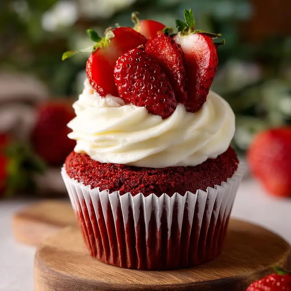 m Cheese Frosting and Fresh Strawberries Recipe - Recipe Image