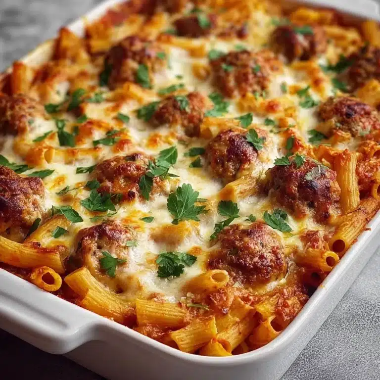 Cheesy Meatballs Pasta Bake Recipe