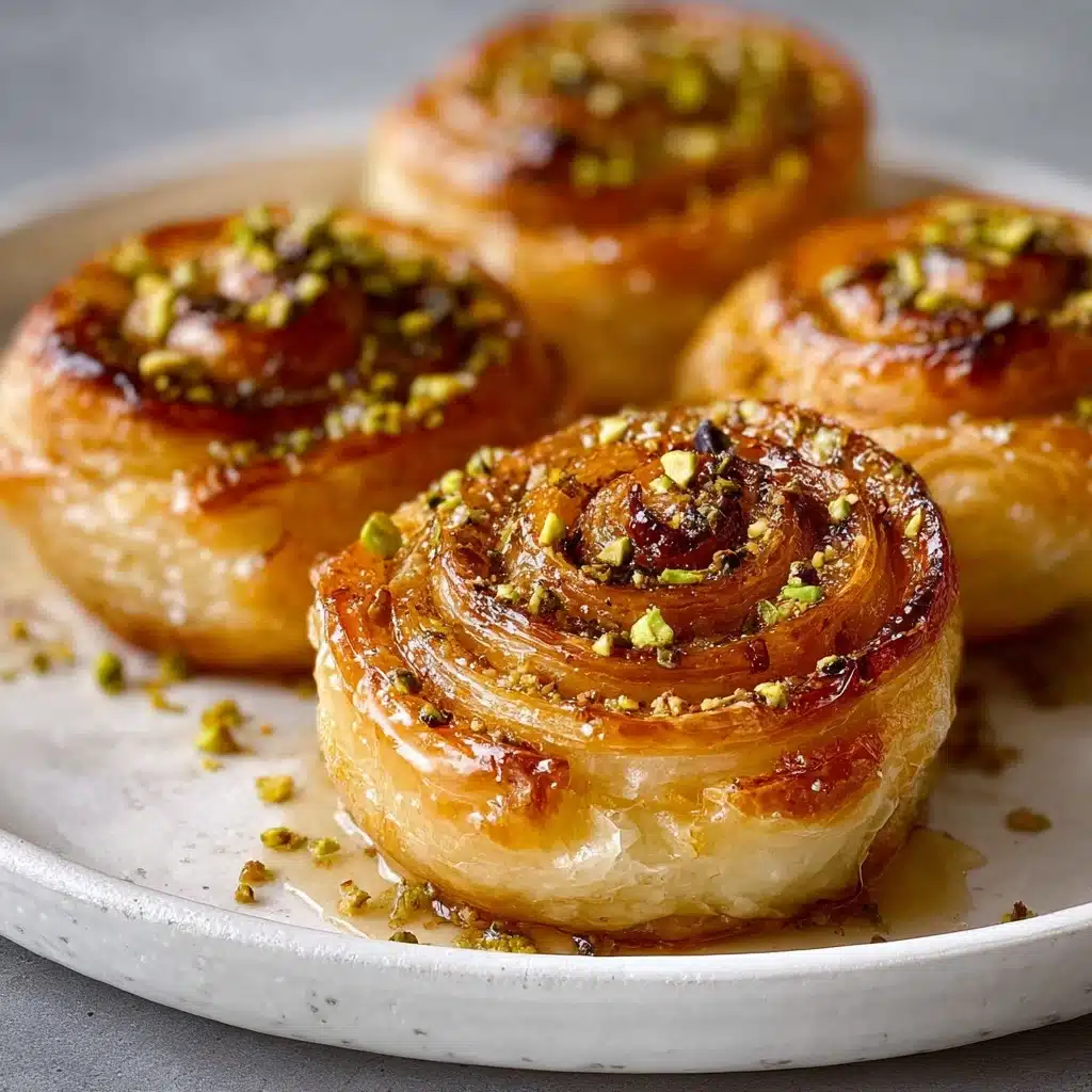 Pistachio & Honey Goat Cheese Puff Pastry Pinwheels Recipe - Recipe Image