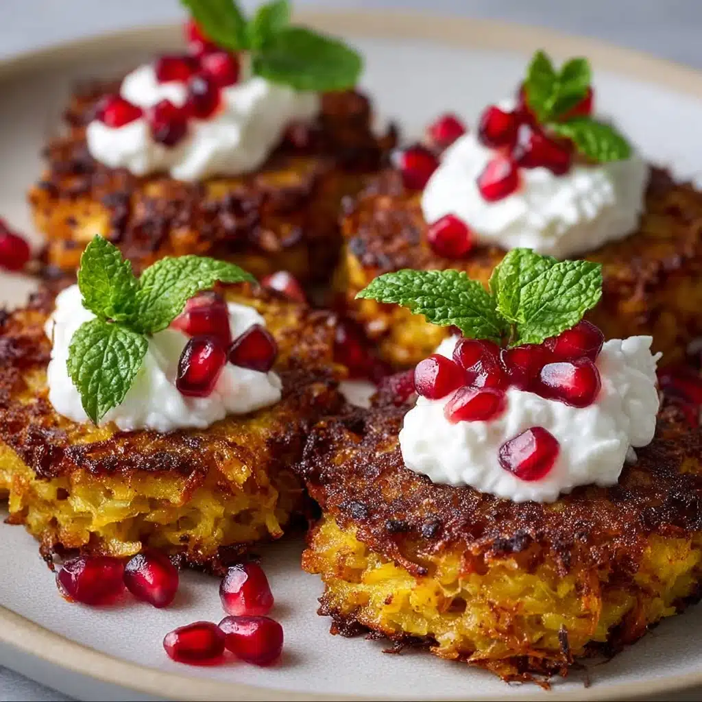 Sweet Potato Rösti with Whipped Feta & Pomegranate Recipe - Recipe Image