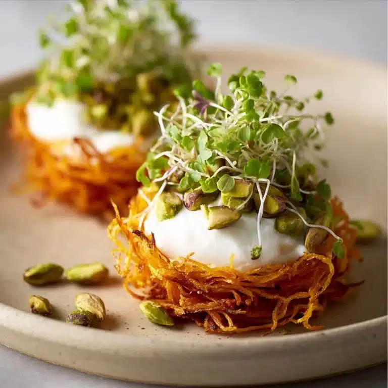 Burrata in Crispy Sweet Potato Nests Recipe