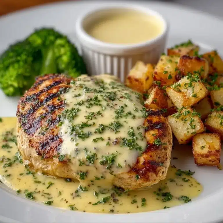 Creamy Garlic Parmesan Chicken over Garden Crunch Salad Recipe