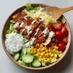 Smoky Grilled Chicken Salad Bowl with Creamy Salsa Swirl Recipe