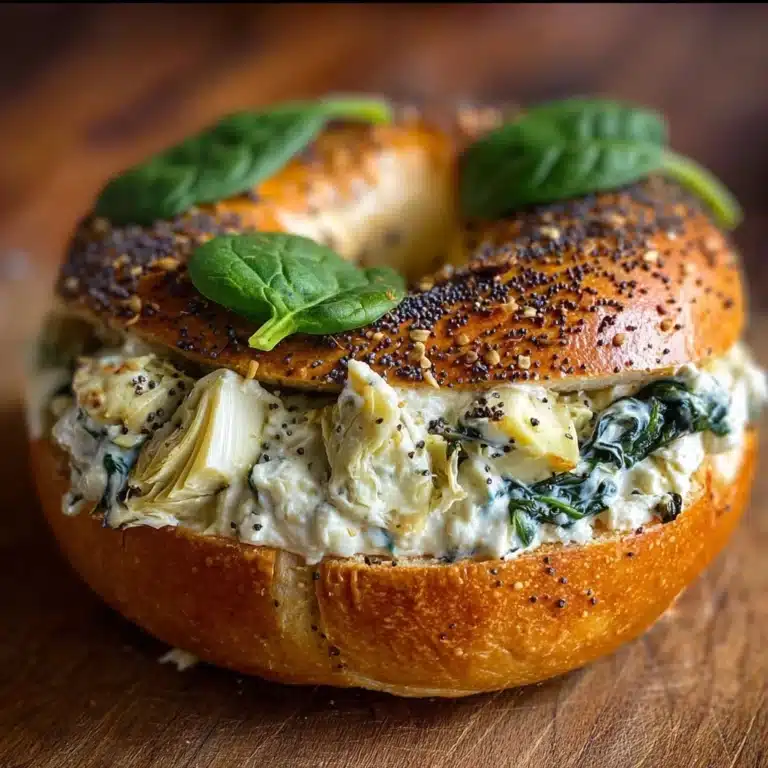 Spinach and Artichoke Stuffed Bagels Recipe