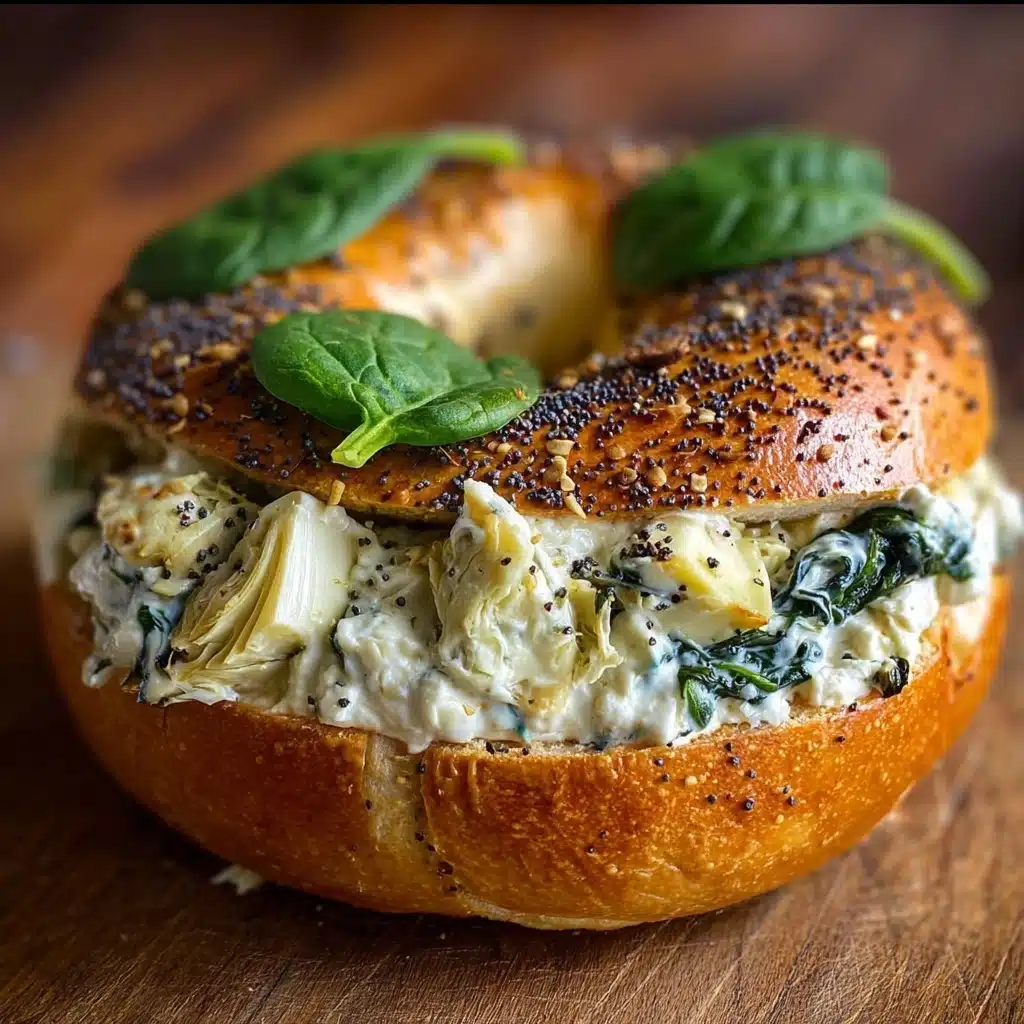 Spinach and Artichoke Stuffed Bagels Recipe - Recipe Image