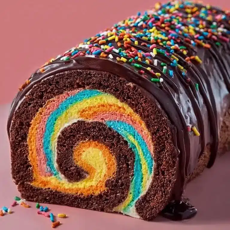 Chocolate Rainbow Roll Cake Recipe