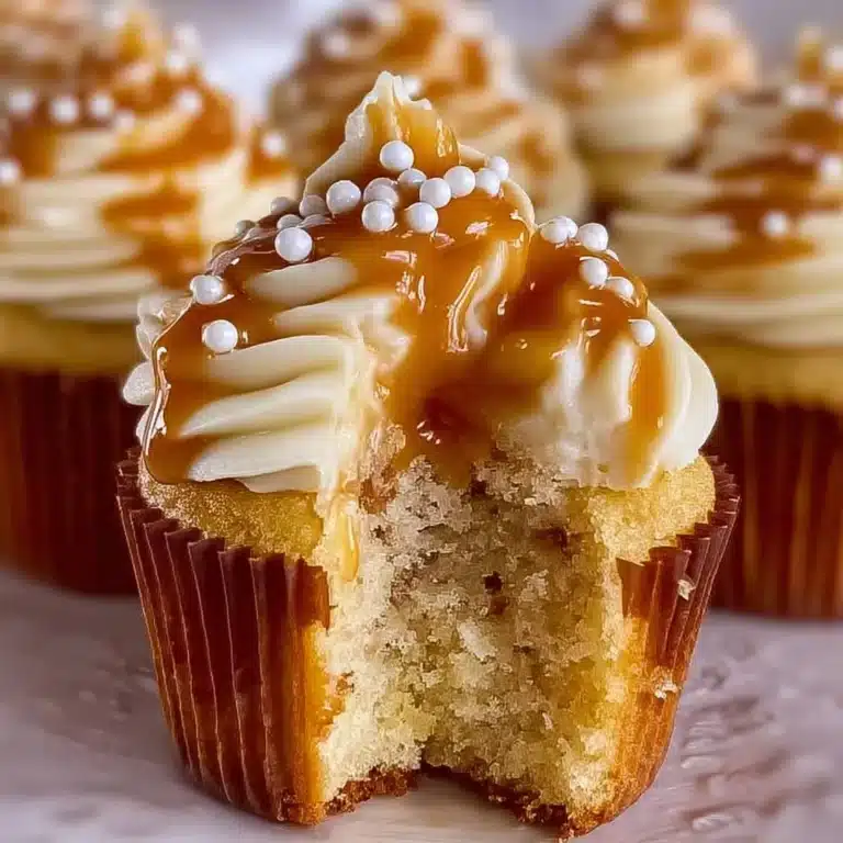 Gooey Salted Caramel Cream Cheese Cupcakes Recipe
