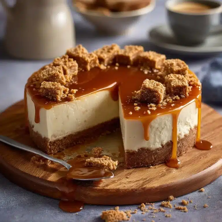 Creamy Biscoff Dream Cheesecake with Buttery Cookie Crust Recipe