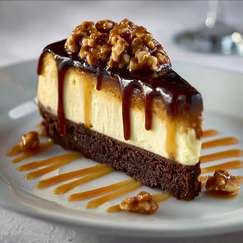 Indulgent Caramel-Drizzled Brownie Cheesecake Bliss Recipe