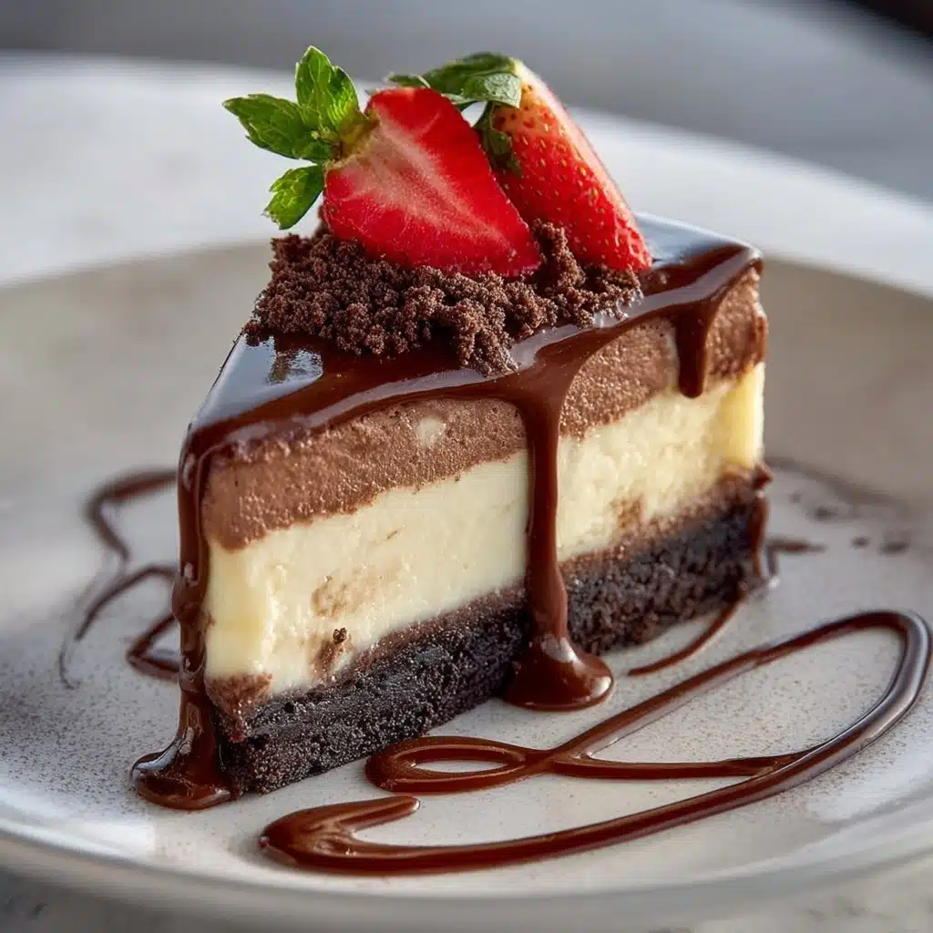 Decadent Layered Triple Chocolate Cheesecake Delight Recipe