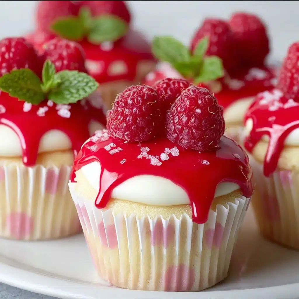 Raspberry Vanilla Cupcakes with Raspberry Glaze recipe - Recipe Image