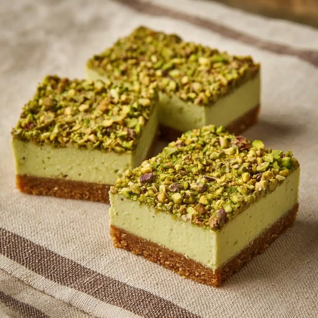 Creamy Pistachio Cheesecake Bars Recipe