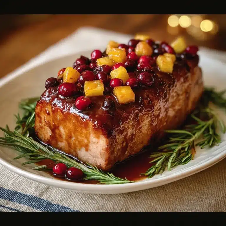 Cranberry Dijon Pork Loin Roast with Apple Cider Glaze Recipe