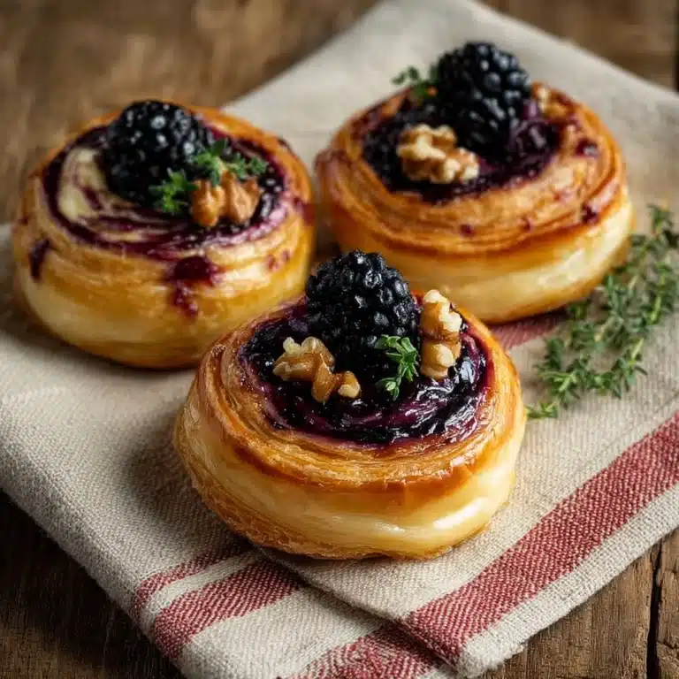 Honeyed Brie-Blackberry Puff Pastry Swirls Recipe